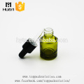 muestras gratuitas al por mayor, botellas de cristal del aceite esencial del gotero verde cosmético